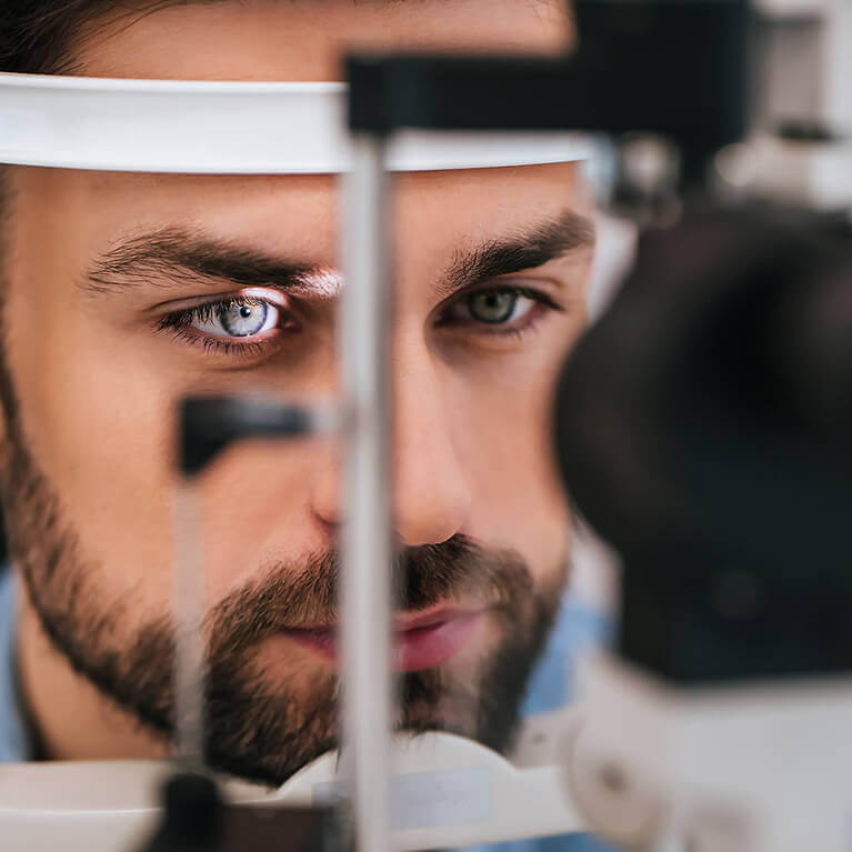 Young Man Getting Eye Test