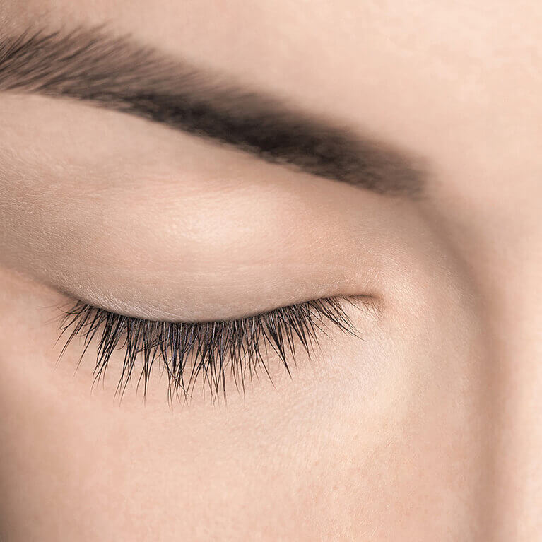 Close up of closed eye